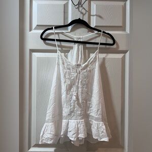 Abercrombie & Fitch White Lace Trim Top
